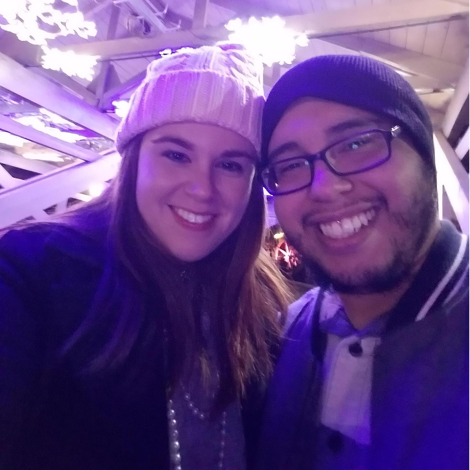 Winter Fest at Carowinds. We both enjoy cold weather!