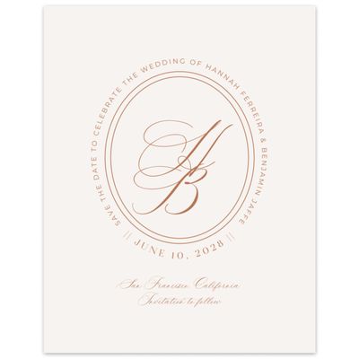 Tuscany, Beige Wedding Digital Save the Date - St Anne Portrait