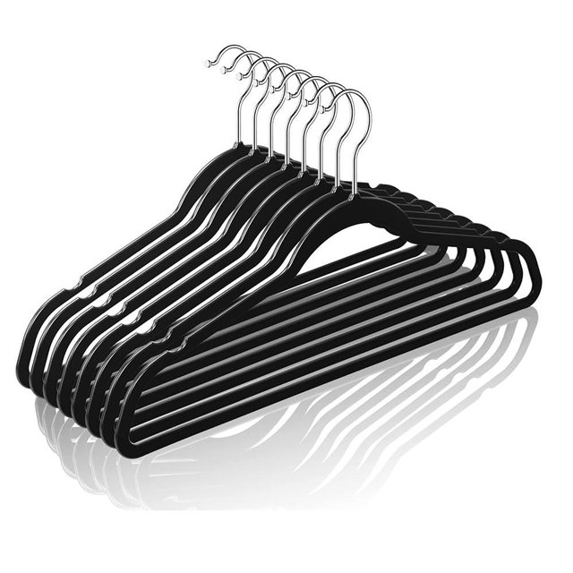 MOERKADA Big Clothes Hangers 50pack Non-Velvet Thin Plastic Hangers for Clothes -Heavy Duty Coat Hanger Set -Space-Saving Closet Hangers,Functional Non-Flocked Hanger