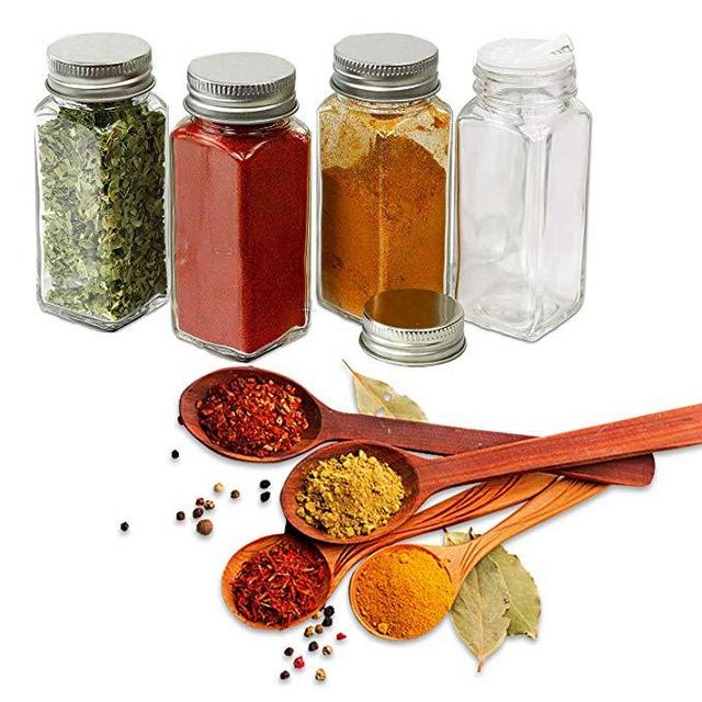 STONEKAE 25 Pcs Glass Spice Jars