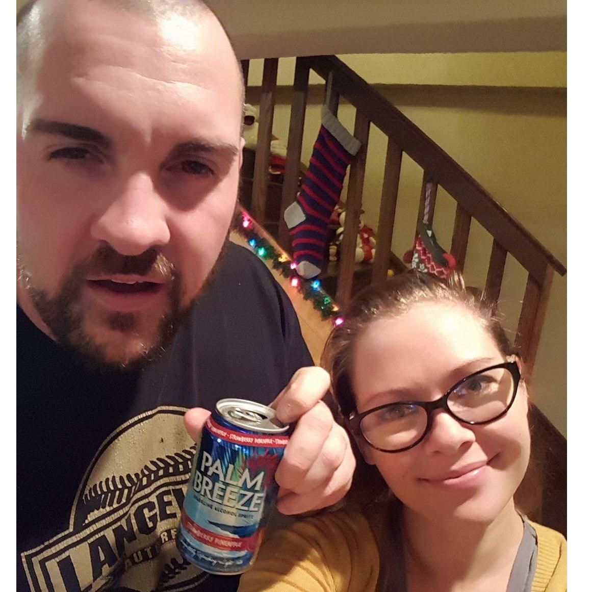 Opening his advent calendar! 24 days of "beers." Drink up!