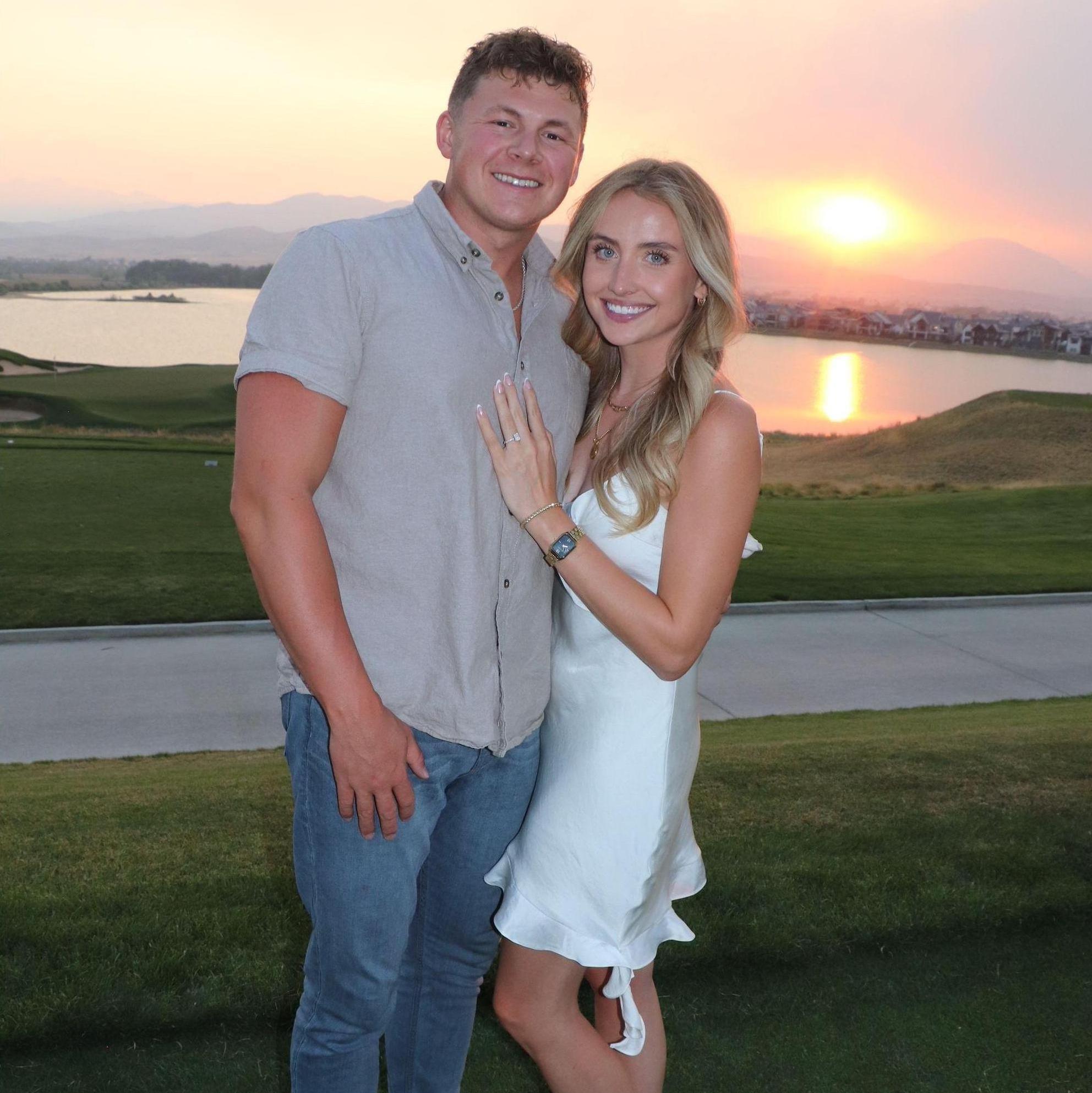 We got engaged July 30th in Breckenridge, Colorado. We celebrated the next day at TPC golfcourse, one of our favorite summer spots!