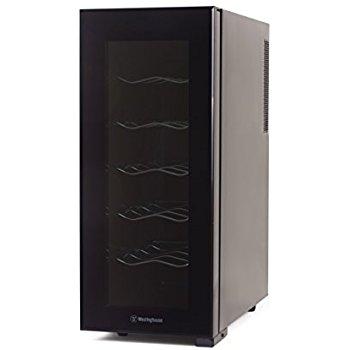 Ivation 12 Bottle Thermoelectric Red And White Wine Cooler/Chiller Counter Top Wine Cellar with Digital Temperature Display, Freestanding Refrigerator Smoked Glass Door Quiet Operation Fridge
