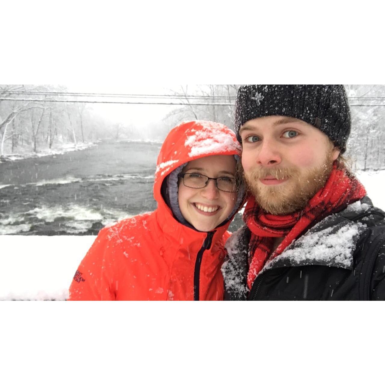 To celebrate our 3 year anniversary, we went for a snowy hike around the Levee Loop in Stroudsburg. This walk is very special to Kaitlin and I - consider checking it out while in town for the wedding!