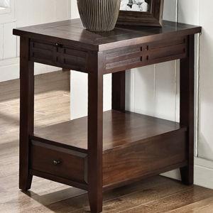 Crestline Chairside End Table - Drawer, Distressed Walnut
