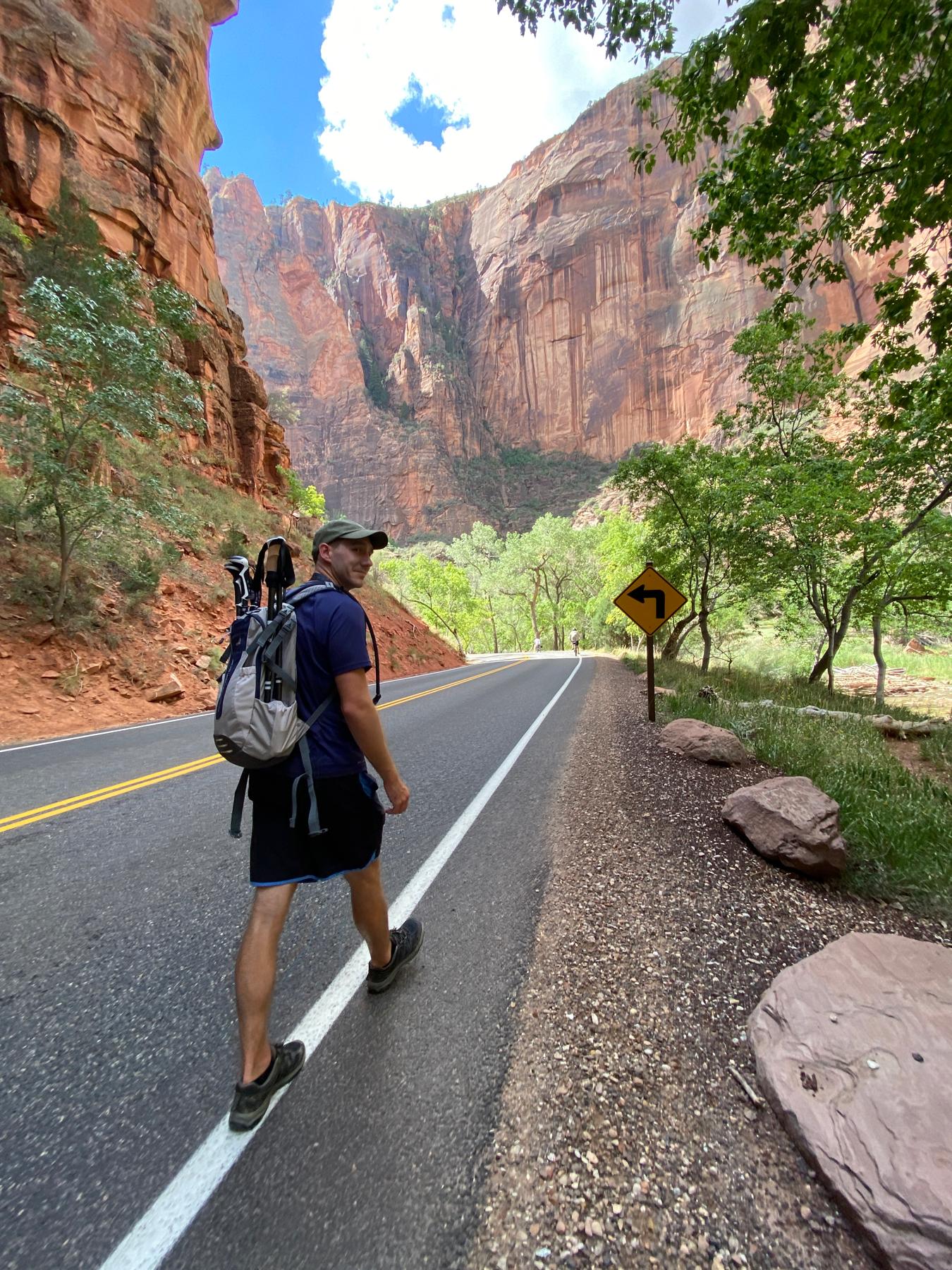 Taken just before Charley proposed. Walking to the secret trailhead.