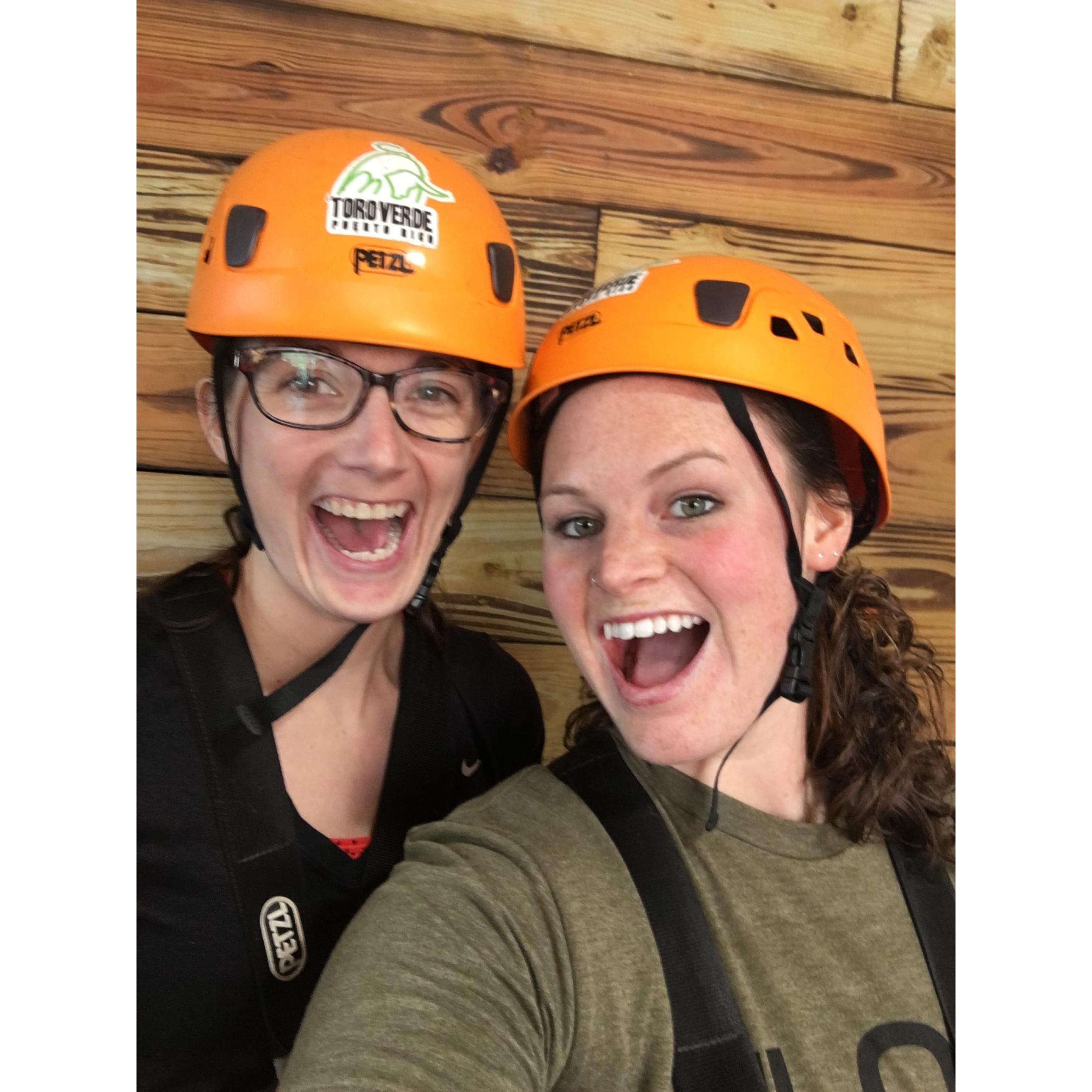 There is always an adventure, zip lining in Puerto Rico!