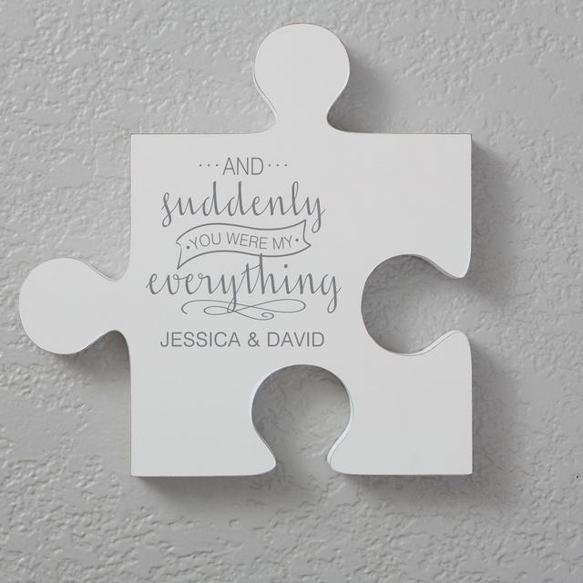 Romantic Quotes 12-Inch Square Puzzle Piece Wall Art