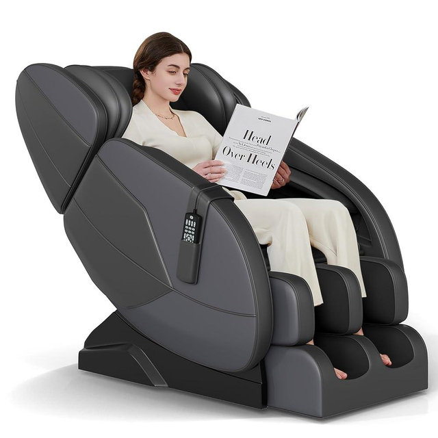 SMAGREHO 2025 Massage Chair Full Body,Zero Gravity Lower Back and Calf Heating Shiatsu Massage Recliner with 6 Auto with Manual Modes，Home and Office Use，MM450 Black and Gray