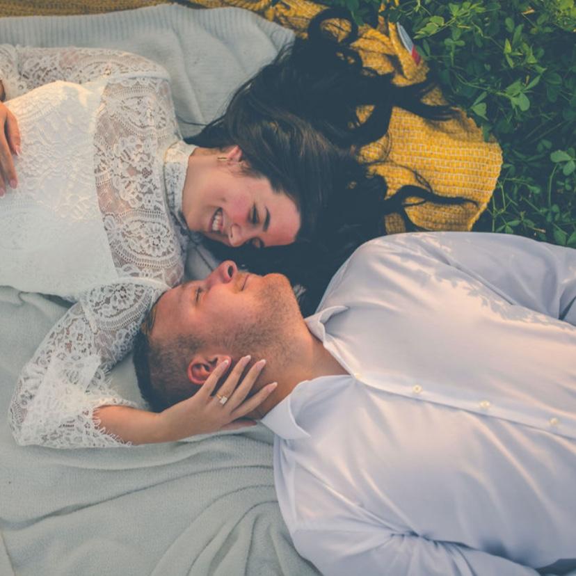 Casey had to lay in the field so Jaden didn't get her dress dirty