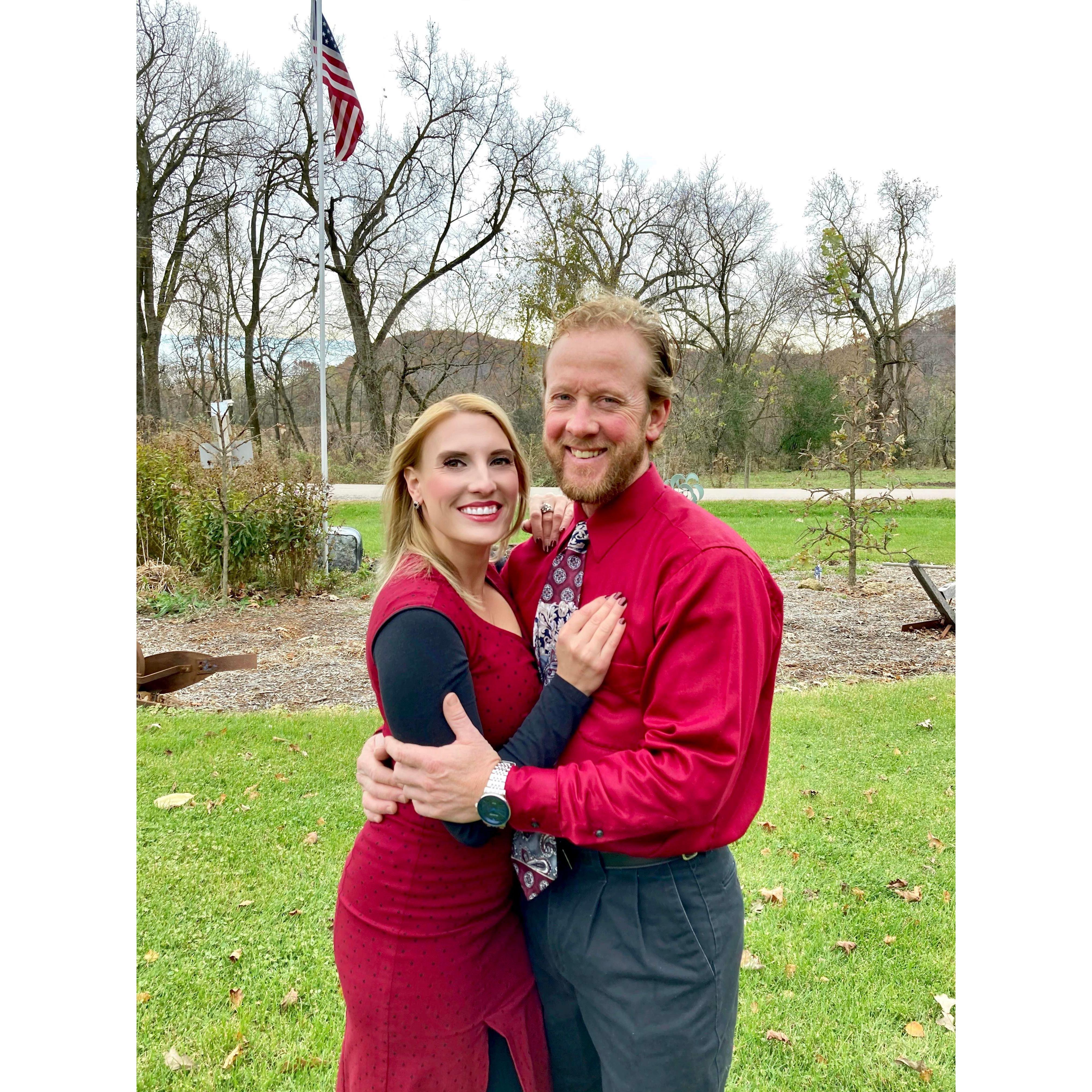 We went to our first wedding together and one of the groomsmen asked Mark if he was next.