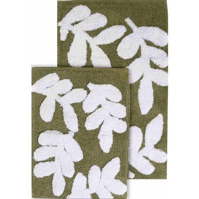 Monte Carlo 2pc Bath Rug Set Brushed Sage & White - Chesapeake Merch Inc.