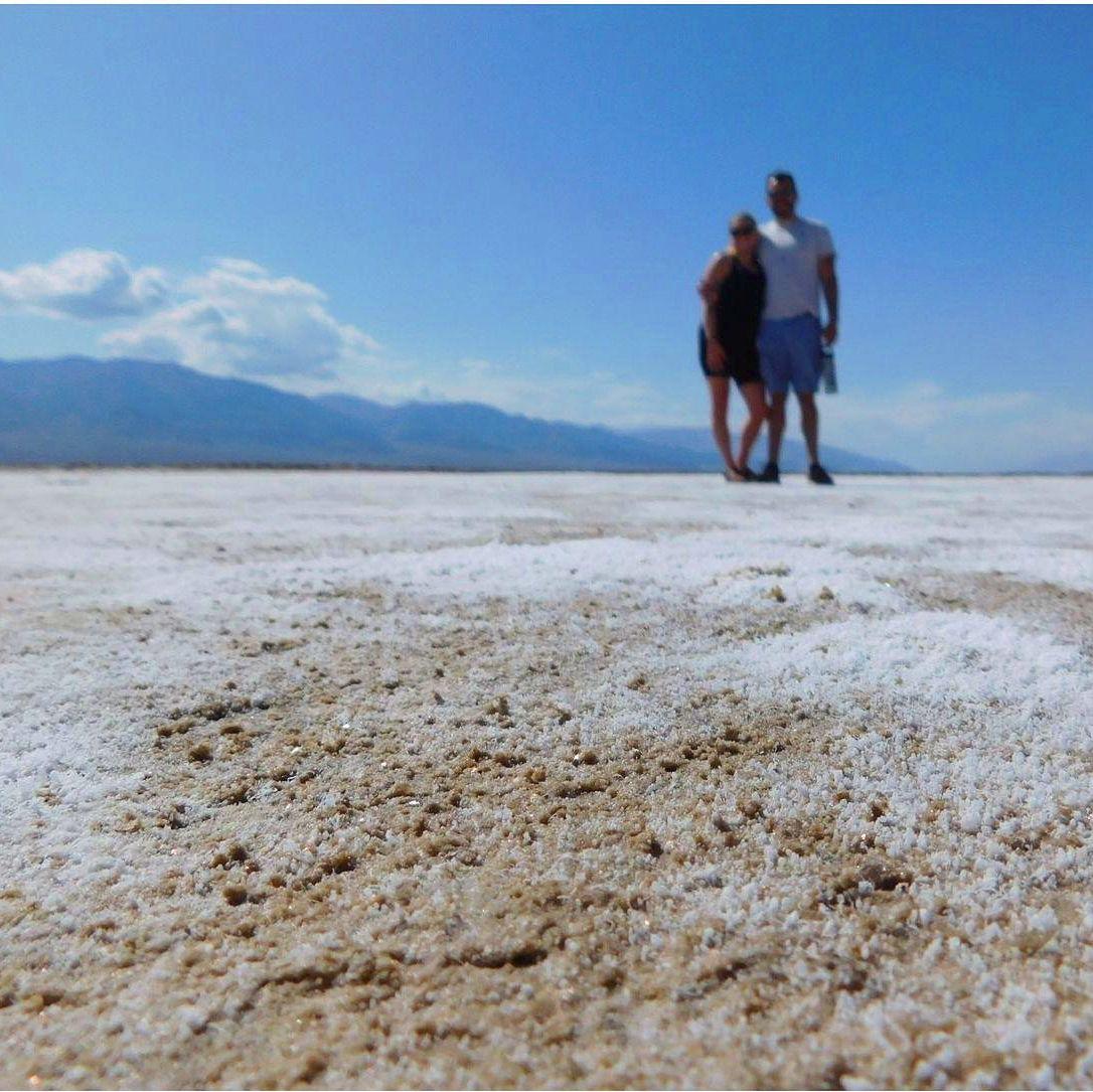 A hot stop at the Salt Flats in Death Valley National Park on a road trip to California.