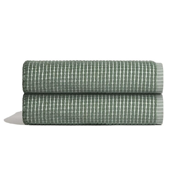 ONSEN Terry Cotton Towels (Spruce, 2X Bath Towels)- Quick Dry Towels with Cotton Plush Weave - Lighweight & Space Saving Design
