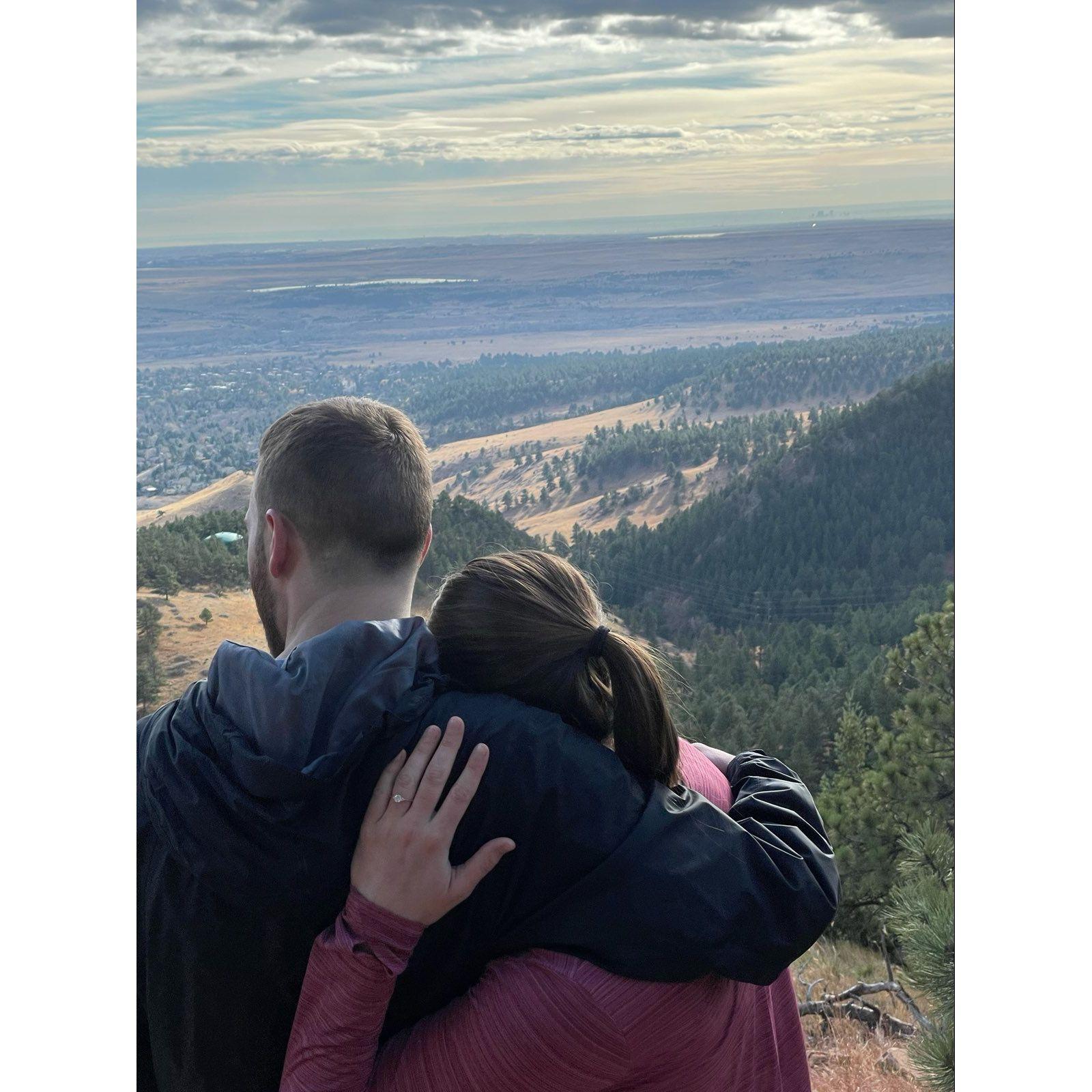 11/20/2021: Andrew proposed to me at the top of the most beautiful hike in Boulder, CO
