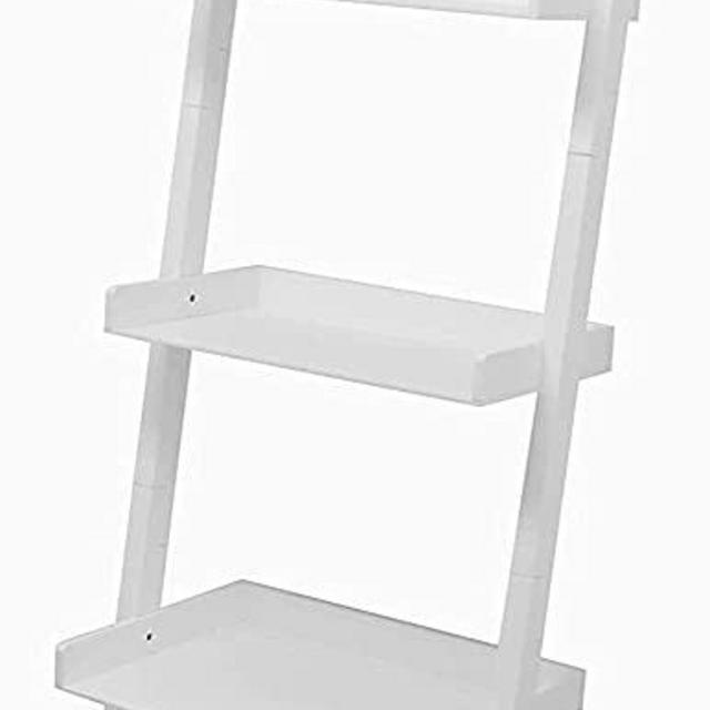 Kiera Grace Modern 5-Tier Wood Ladder Bookshelf, White