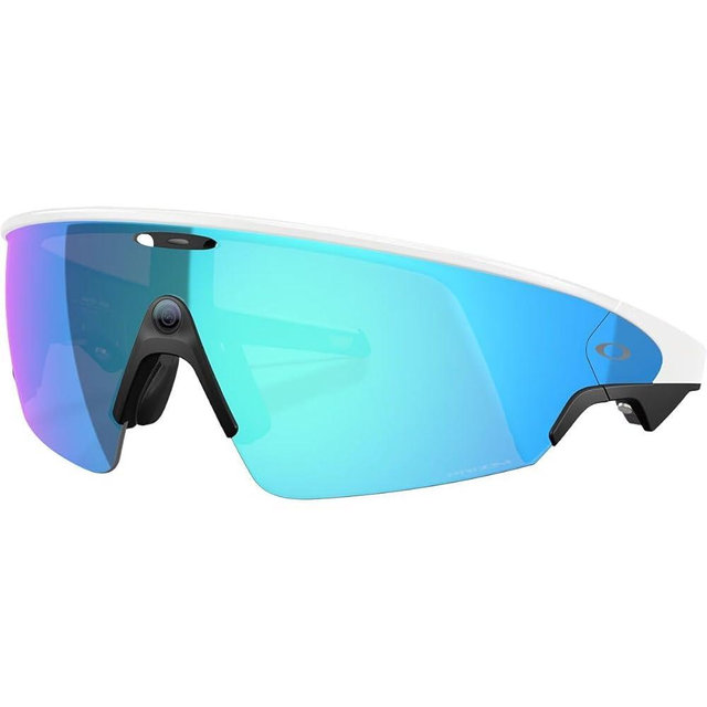 Oakley | Meta Vanguard with Meta AI, Audio, Photo, Video Compatibility - White, Prizm™ Sapphire