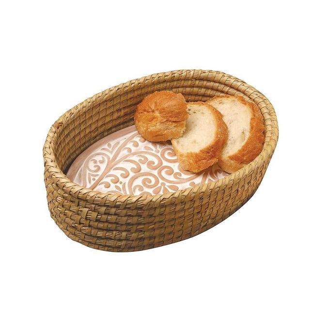 Bread Warmer Basket with Stone - Warming Terracotta Ceramic | Sourdough Bakers Gift for Bread Maker Women Birthday House Warming Gifts Hostess Men, Farmhouse Kitchen New Home Trivet Banneton Tortilla