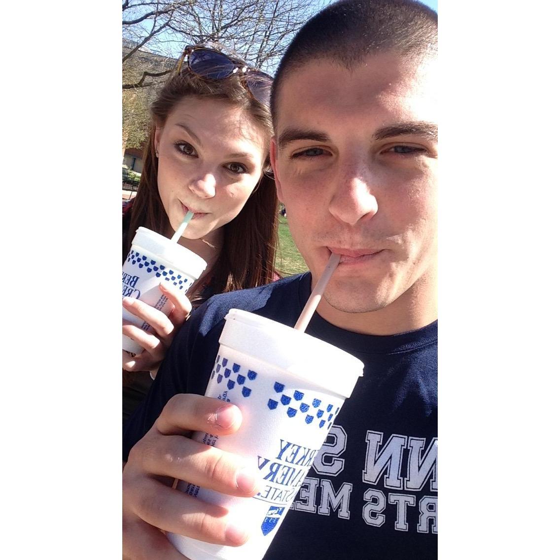 One of many pictures of us and our ice cream