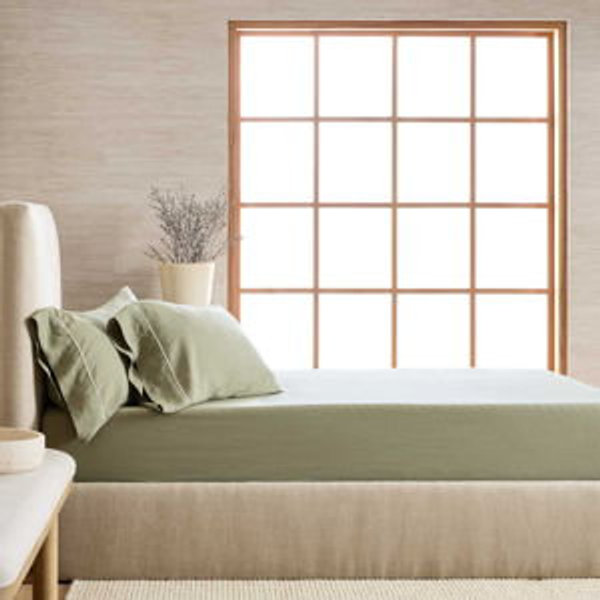 King Willowleaf Green- European Linen Sheet Set