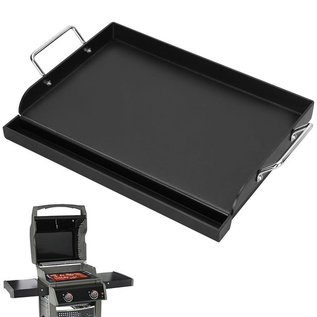 Vanesa 25" x16" Nonstick Griddle for Gas Grill, Flat Top Cast Iron Griddle Insert for Outdoor Gas Grill, Griddle Flat Top Plate for weber, nexgrill, charbroil, camp chef, ken-more Grills
