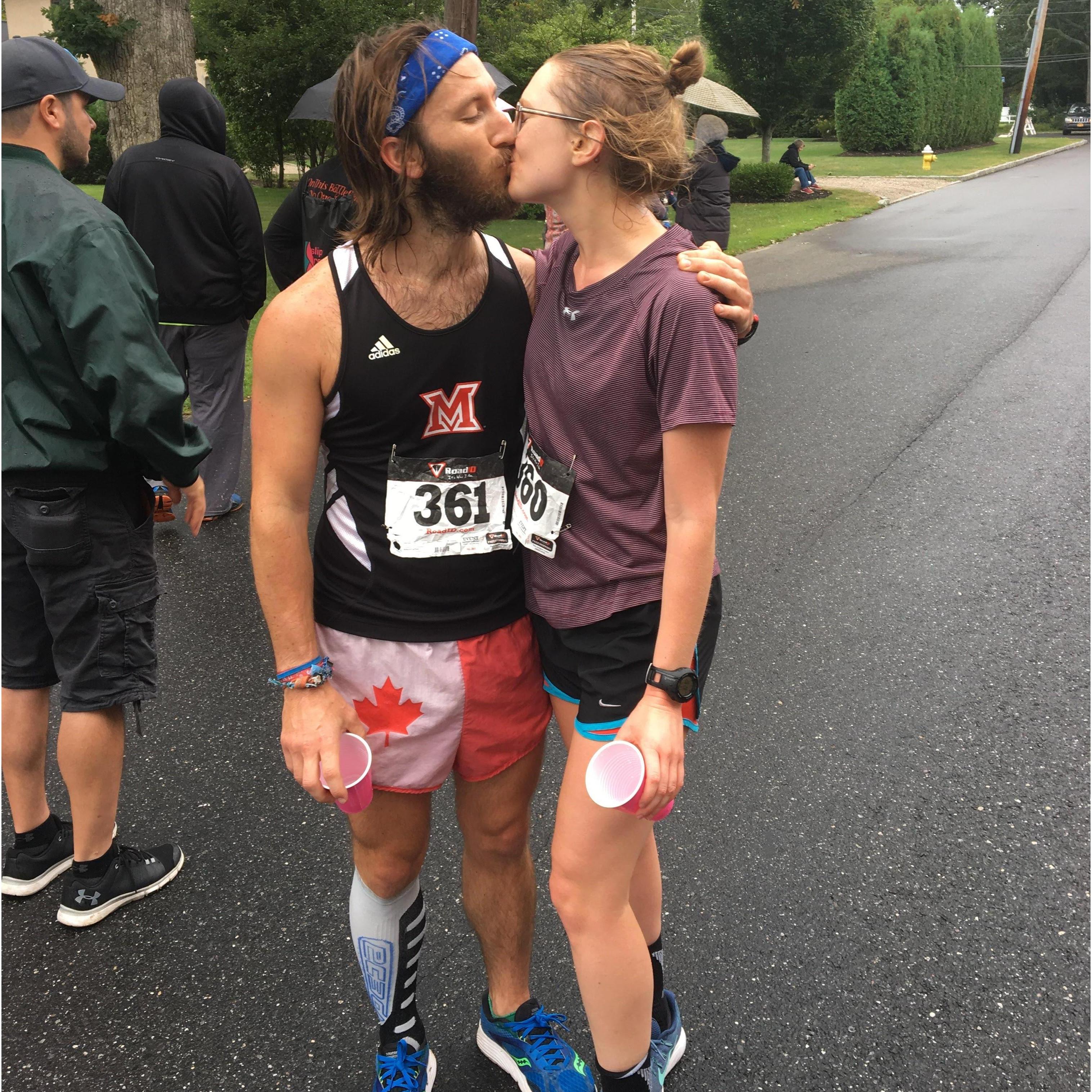 Entered a 5k while visiting Islip, Long Island. David won the race & Julia was the First Place Female. Everything Bagels were consumed in celebration afterwards.