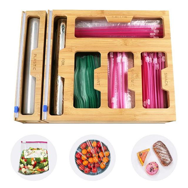 Kootek 6 Pcs Bamboo Drawer Organizer Utensil Tray Kitchen Storage Box