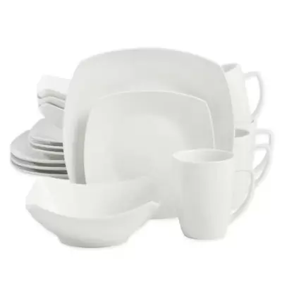 SALT™ Soft Square 16-Piece Dinnerware Set in White