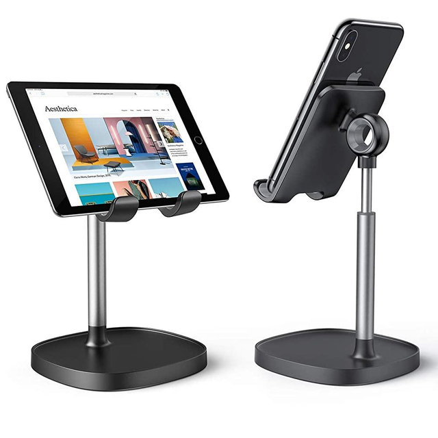 Cell Phone Stand,Angle Height Adjustable LISEN Cell Phone Stand For Desk,Thick Case Friendly Phone Holder Stand For Desk, Compatible with All Mobile Phones