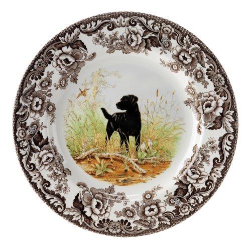 Spode Woodland Hunting Dogs Black Labrador Dinner Plate