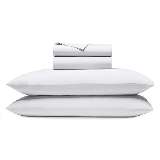 Cozy Earth Soft-Wash Cotton Sheet Set Cotton Bedding - Ultra-Soft & Breathable 5-Piece King - White