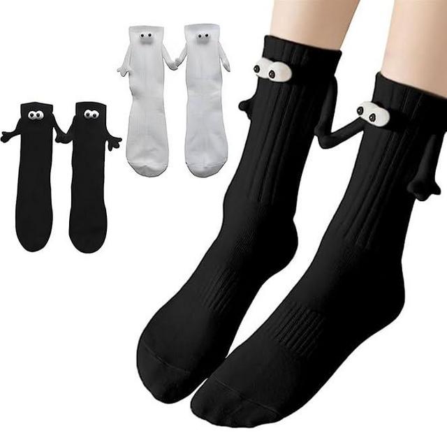 Smilelife 2 Pairs Magnetic Holding Hands Socks Funny Socks Gifts For Boyfriend, Couple, Best Friends