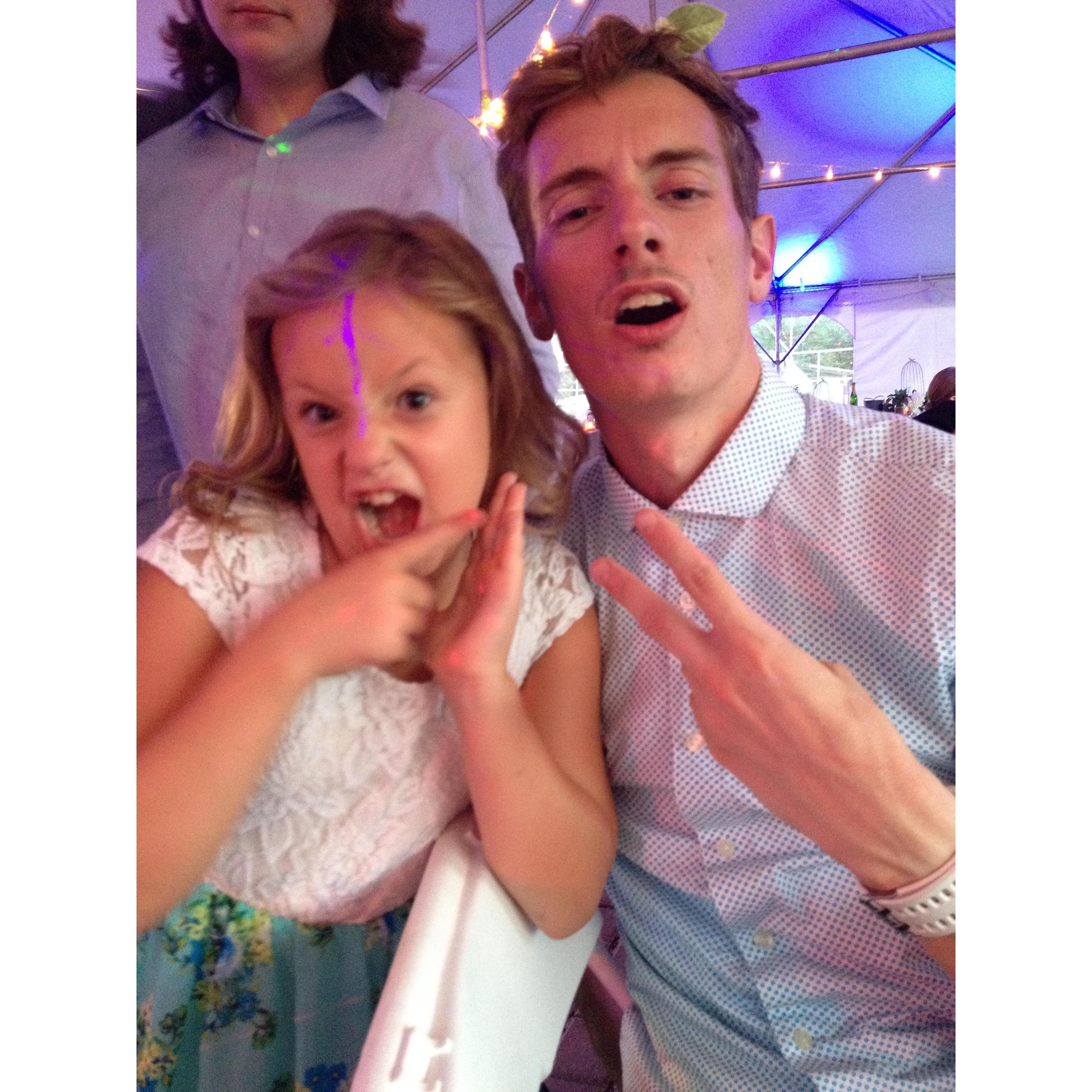 Meghans wedding day with little cute Kendra