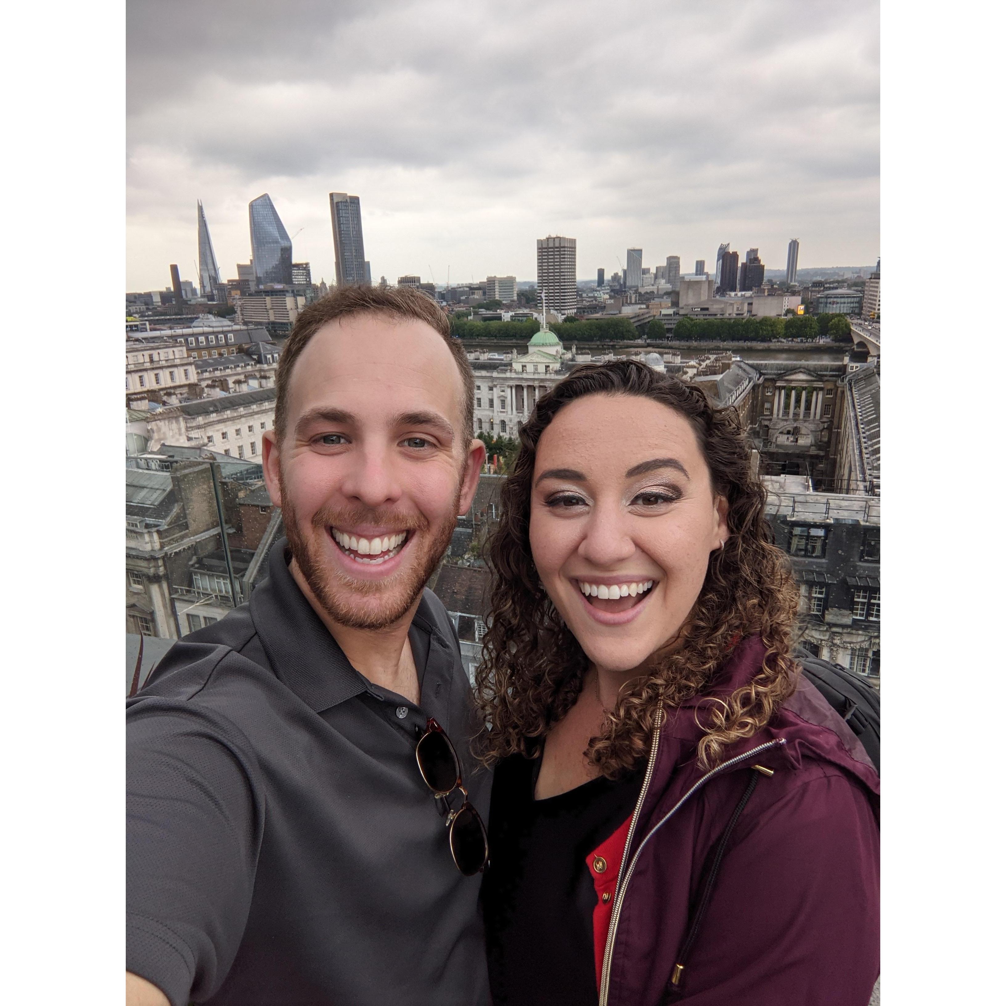 Taking in the London skyline.