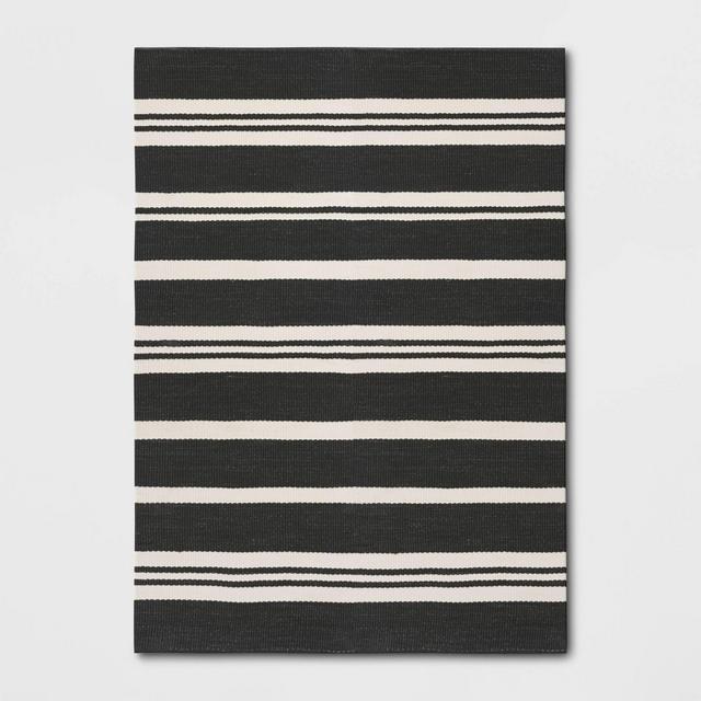 7' x 10' Outdoor Rug Black Stripe - Threshold Designed with Studio McGee™