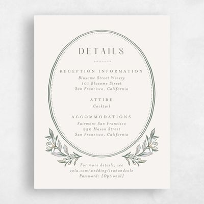 Green Summer Wedding Enclosure - Heliconia