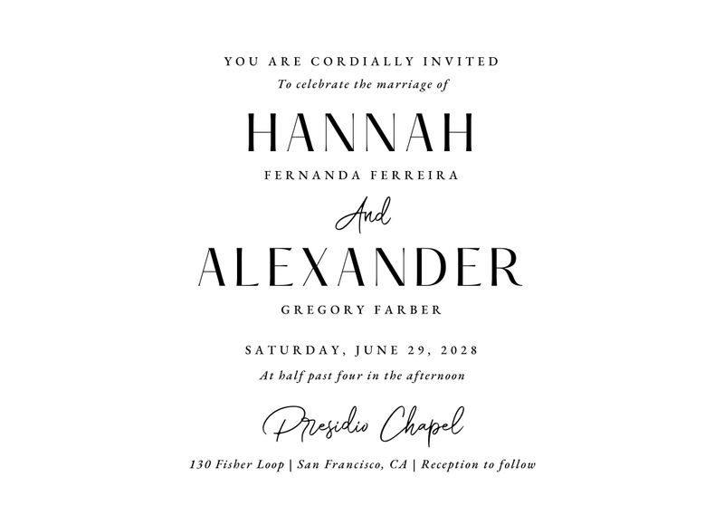 Milford Landscape Letterpress | Black | Zola Wedding Invitations