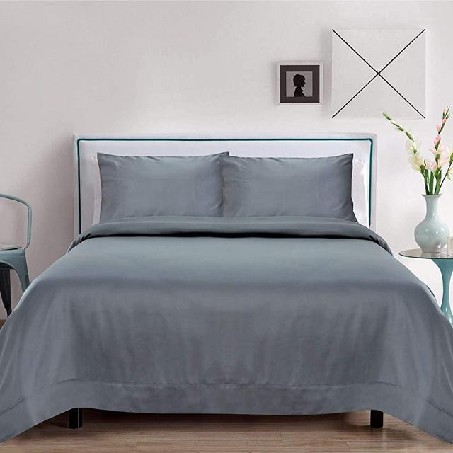 LINENWALAS Organic Bamboo Sheets Set 4 PC - 100% Natural Softest Coolest Bedding (Queen, Charcoal Grey)