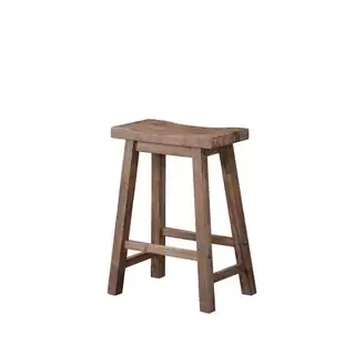 The Gray Barn Vermejo Wire-brush Saddle Stool - Light brown - Bar Height - 29-32 in.