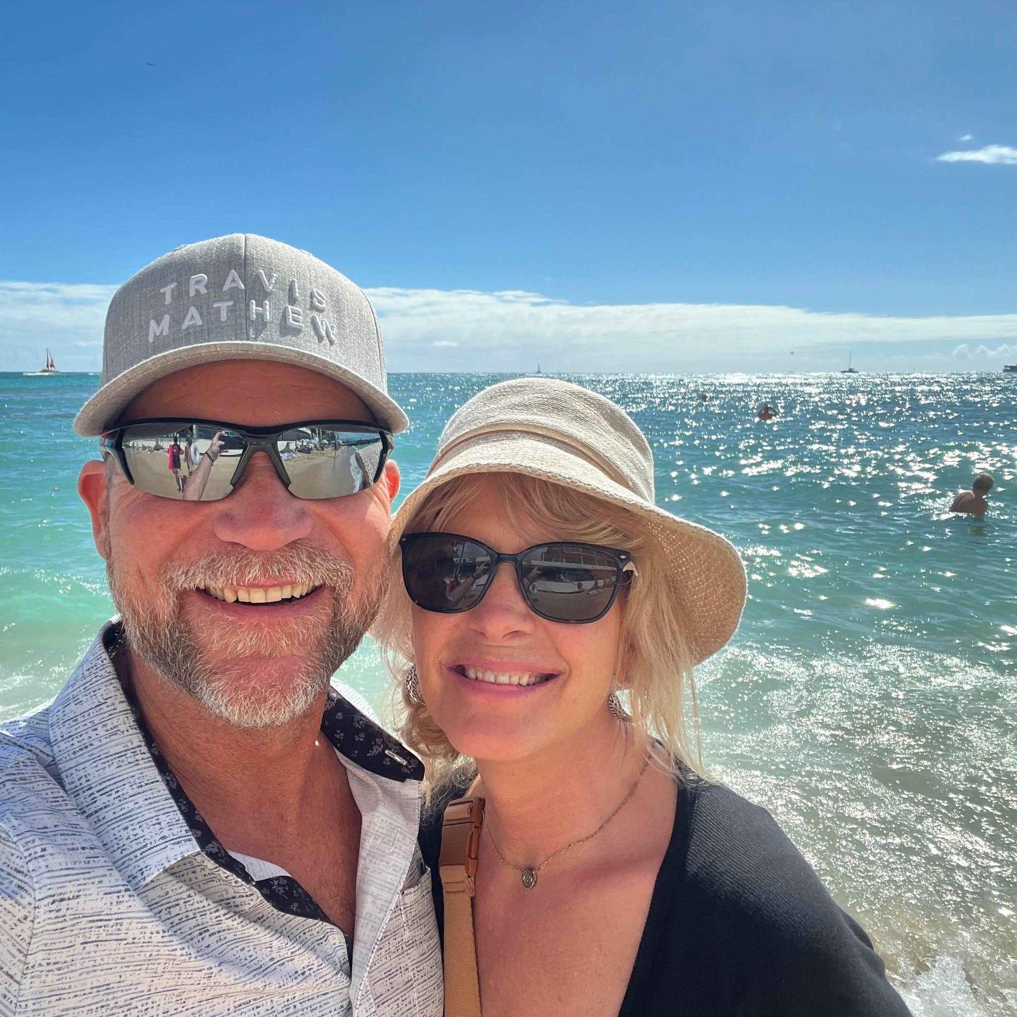 On the beach in Hawaii