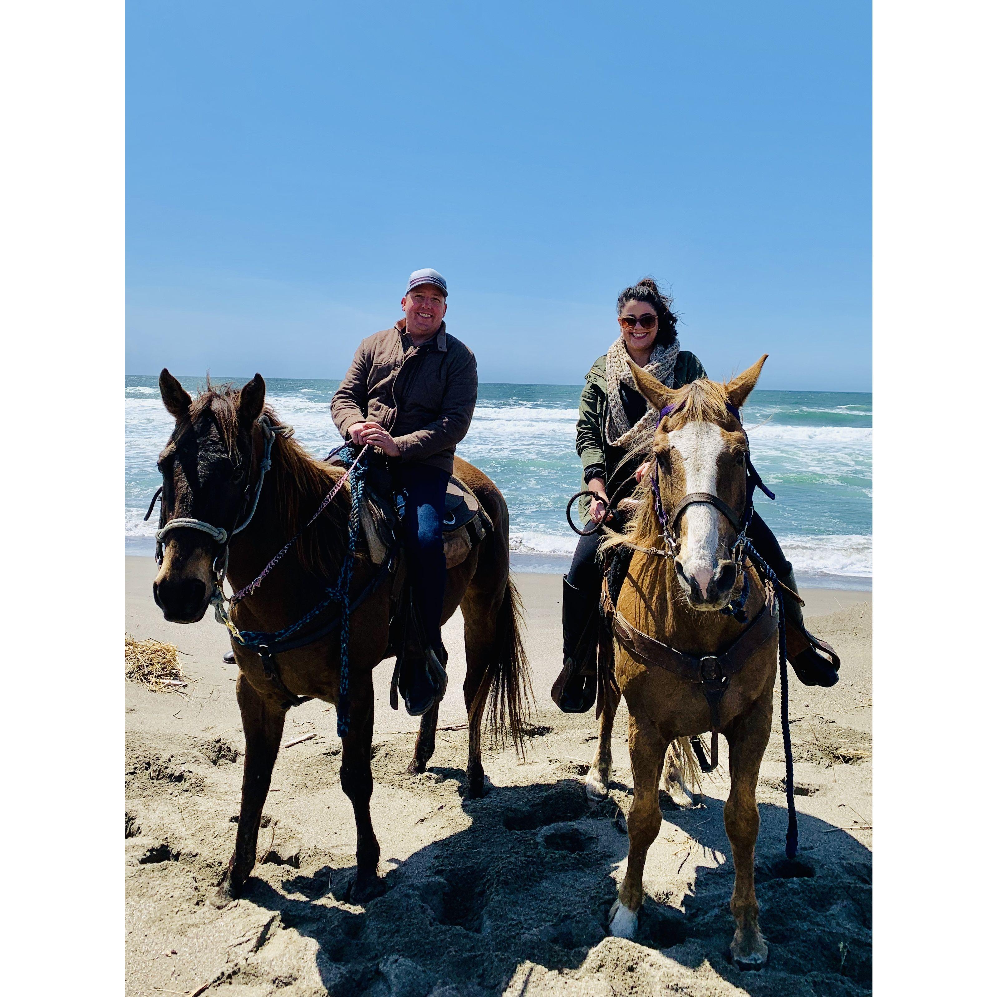 Jarrod surprised Kelly with horseback riding on the beach for her birthday... Something she'd been wanting to do since childhood!