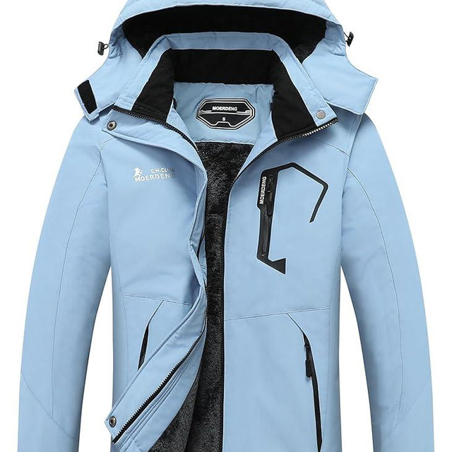 MOERDENG Women's Waterproof Ski Jacket Warm Winter Snow Coat Mountain Windbreaker Hooded Raincoat Jacket