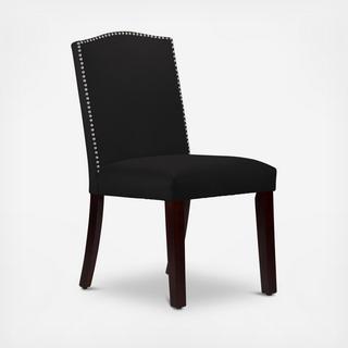 Velvet Nail Button Arched Dining Chair