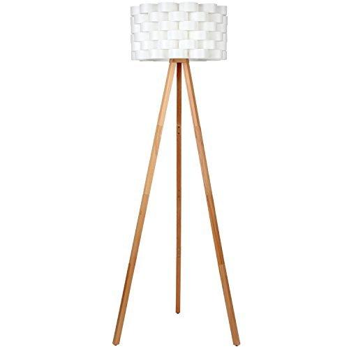 Brightech – Bijou Tripod Floor Lamp – Contemporary Design for Modern Living Rooms – Soft Ambient Lighting – Made with Natural Wood - Natural Color Wood