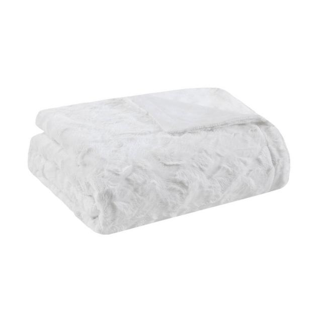 60"x70" Oversized Marselle Faux Fur Throw Blanket White