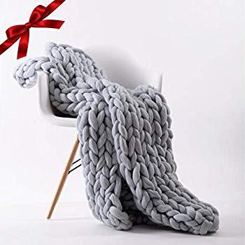 Chunky Knit Luxury Throw Blanket (Storm Grey)