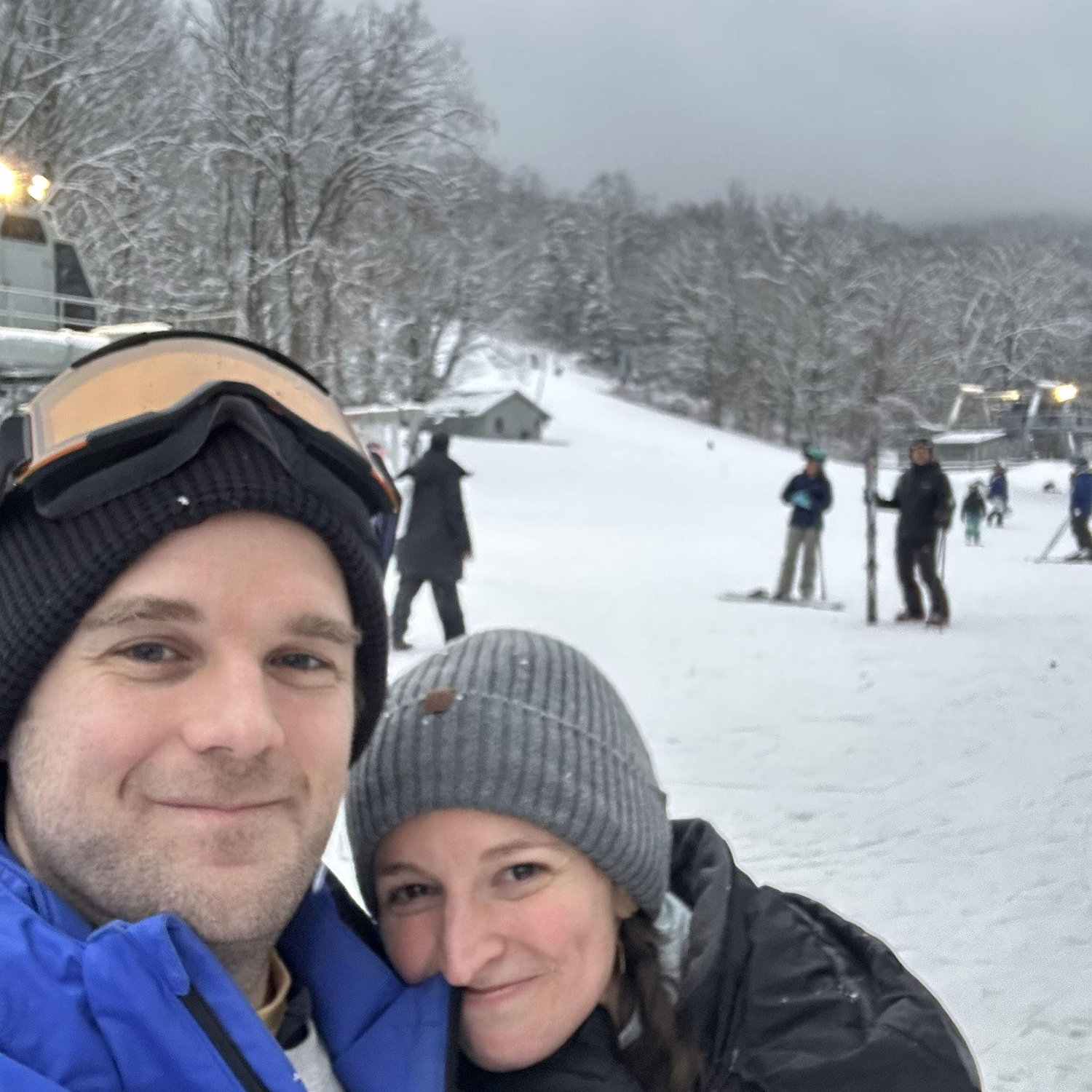 Cam's first successfully delivered Snowboarding Lesson to Abby at Ski Butternut! [not pictured:tears and bruises from many wipeouts!]