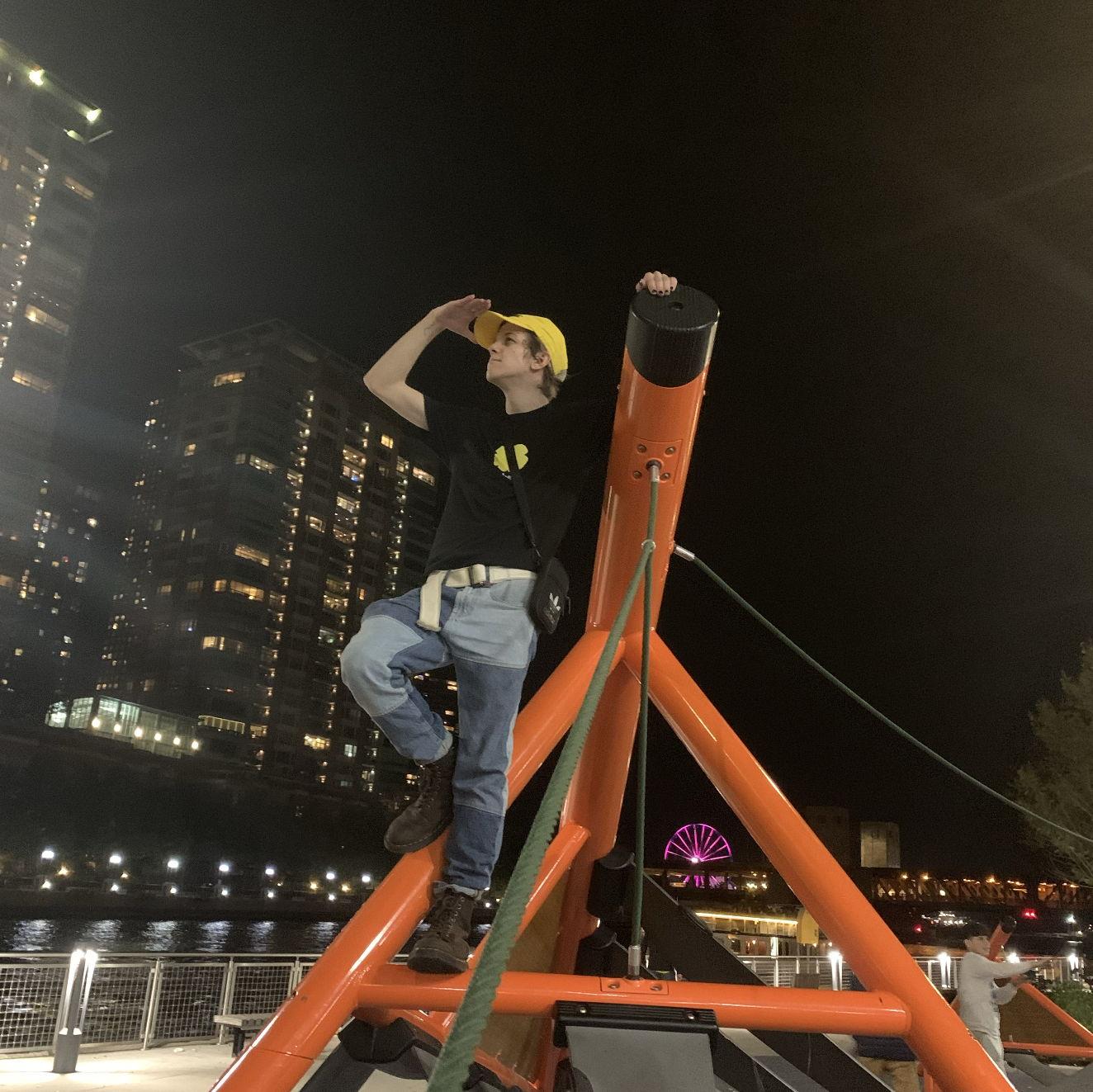 Nathan showing off on our first date lol