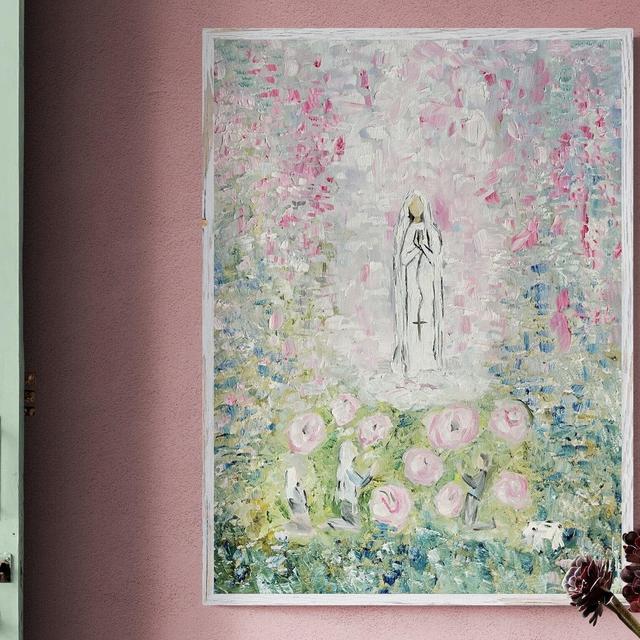 Our Lady of the Fatima Print, Catholic Canvas Wall Art, Our Lady of the Rosary, Virgin Mary Art, Wedding Gift Catholic, Gift for Mom