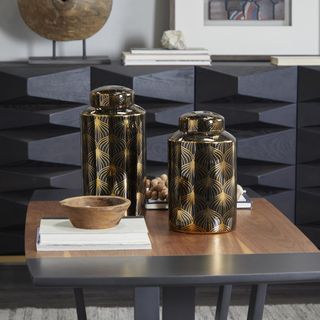 Art Deco 2-Piece Decorative Jar Set
